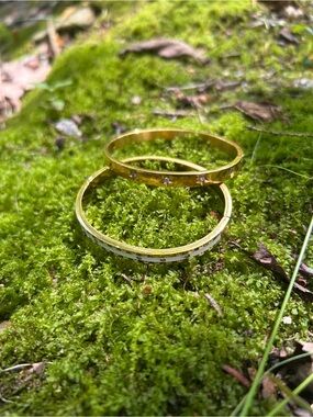 Gold Toned Crystal Accent Bangle Bracelets for Women